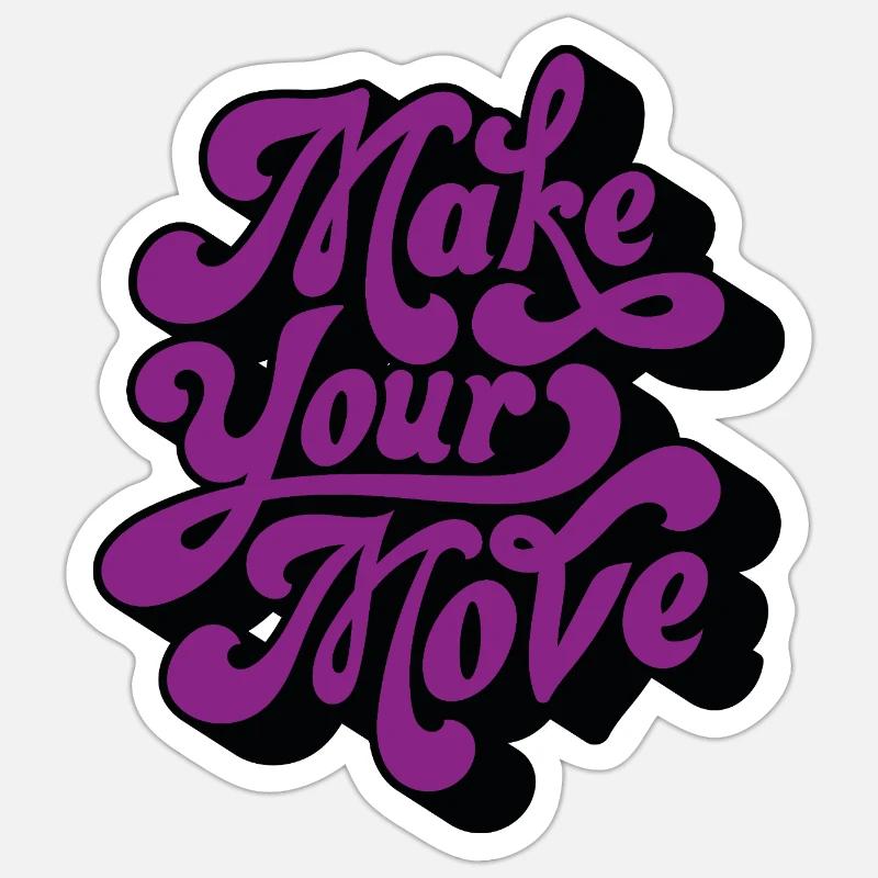 Make Your Move Retro Sticker size S (10 x 10 cm)