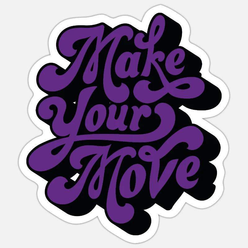 Make Your Move Retro-Skript Sticker Größe S (10 x 10 cm)