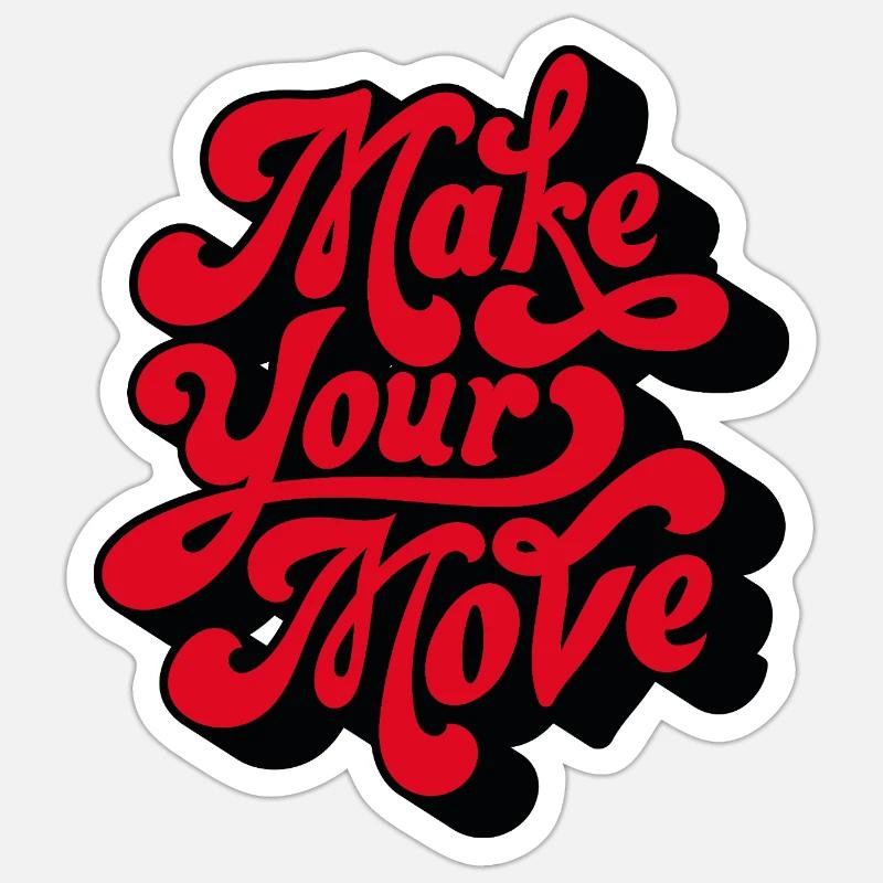 Make Your Love Retro Script - Sticker size S (10 x 10 cm) - white matte