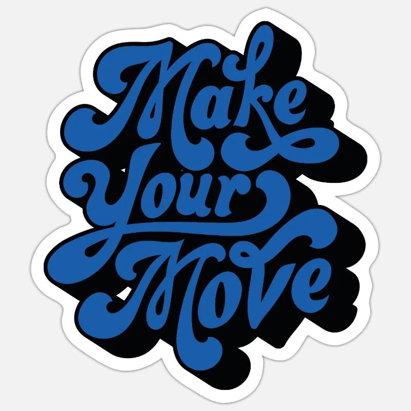 Faites votre mouvement – Style rétro - Sticker taille S (10 x 10 cm) - blanc mat