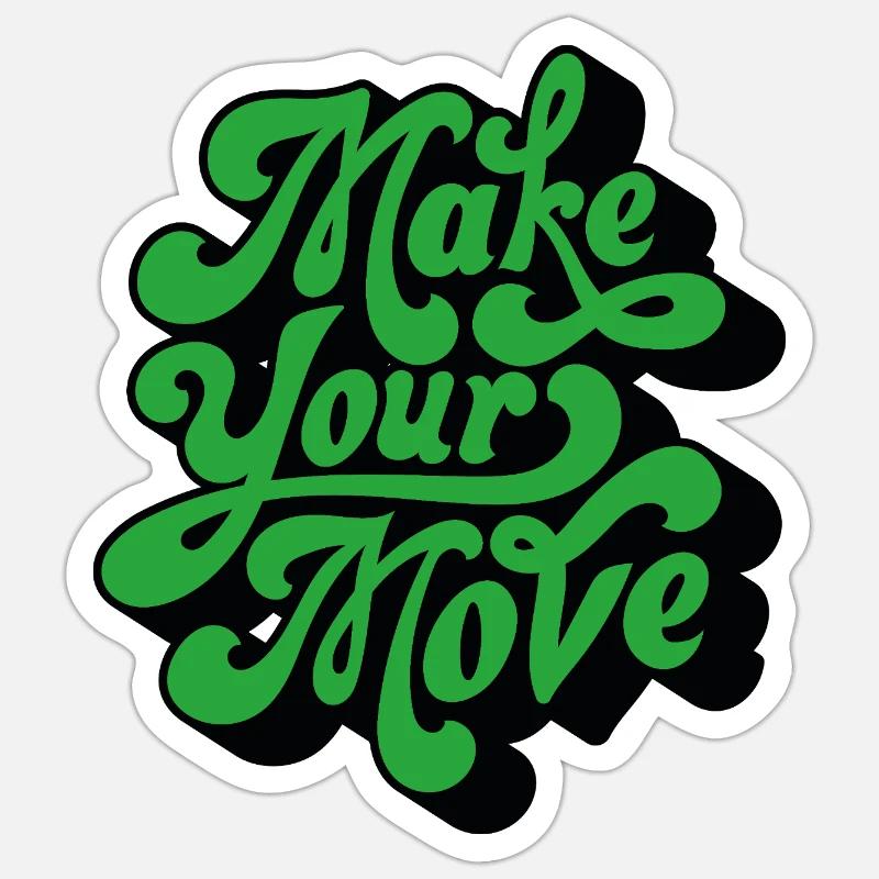 Mach deinen Schritt – Retro Handtext - Sticker Größe S (10 x 10 cm) - Mattweiß