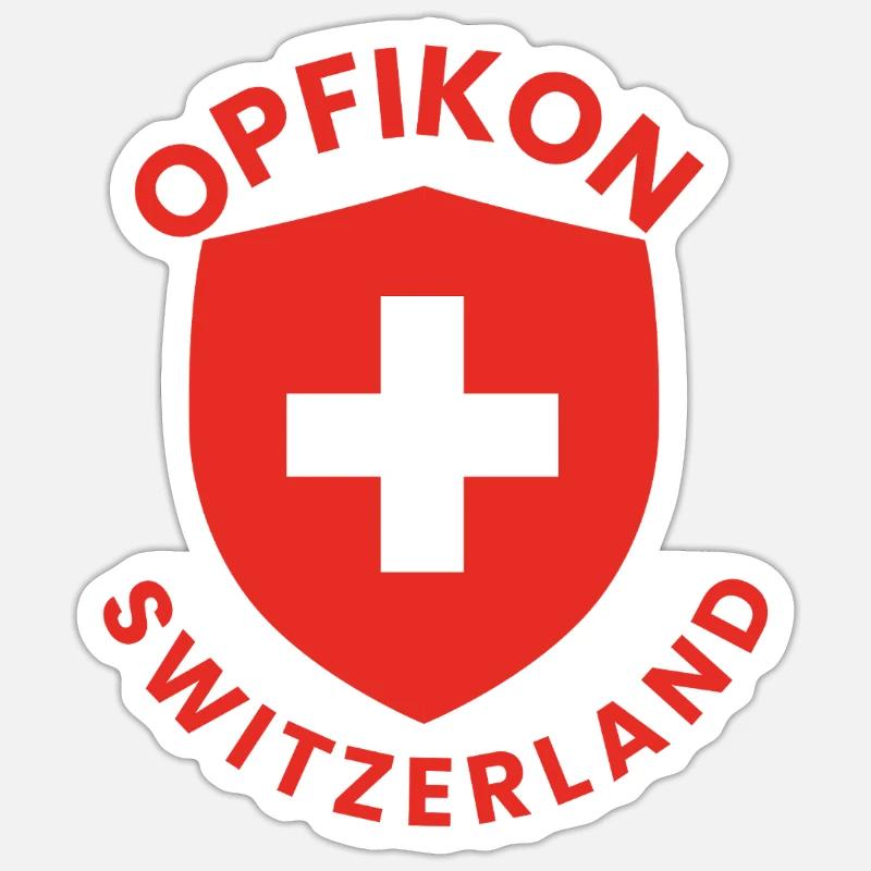 Logo du Bouclier Opfikon Suisse - Sticker taille S (10 x 10 cm) - blanc mat