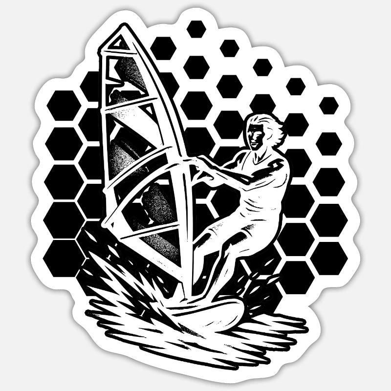 Clear windsurfing message Sticker size S (10 x 10 cm)