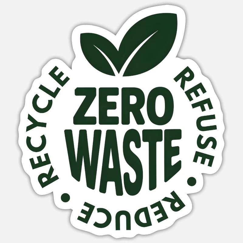 Zero Waste Eco-Friendly Badge Design - Sticker size S (10 x 10 cm) - white matte