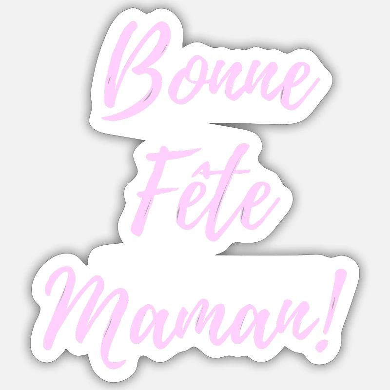 Happy Birthday Mom Script Pink Sticker size S (10 x 10 cm)