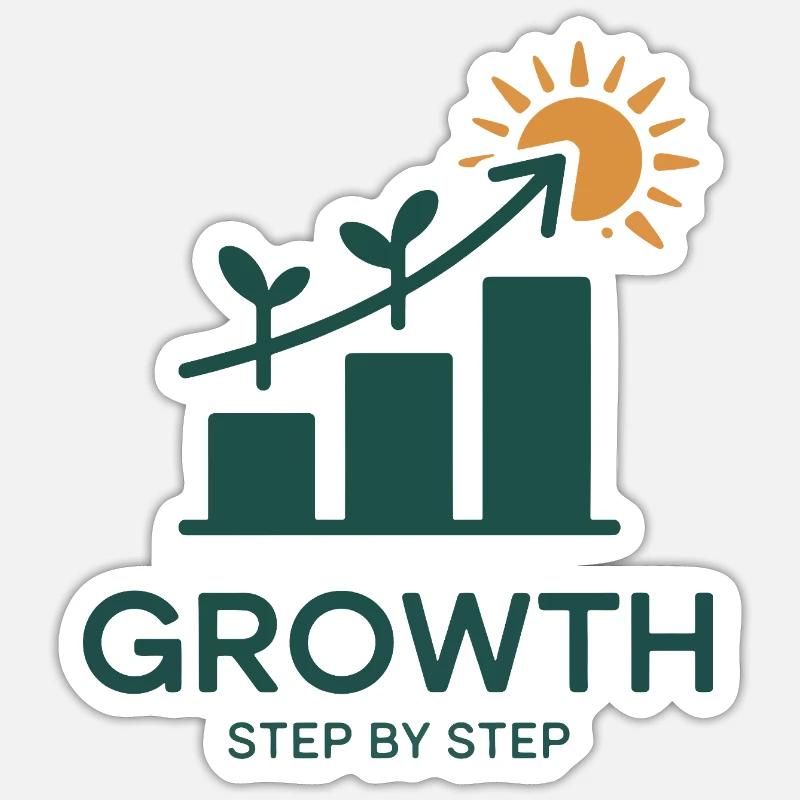 Growth Step by Step – Success & Growth - Sticker size S (10 x 10 cm) - white matte