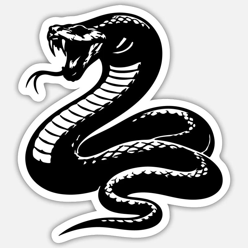 Schlange Python Silhouette - Sticker Größe S (10 x 10 cm) - Mattweiß