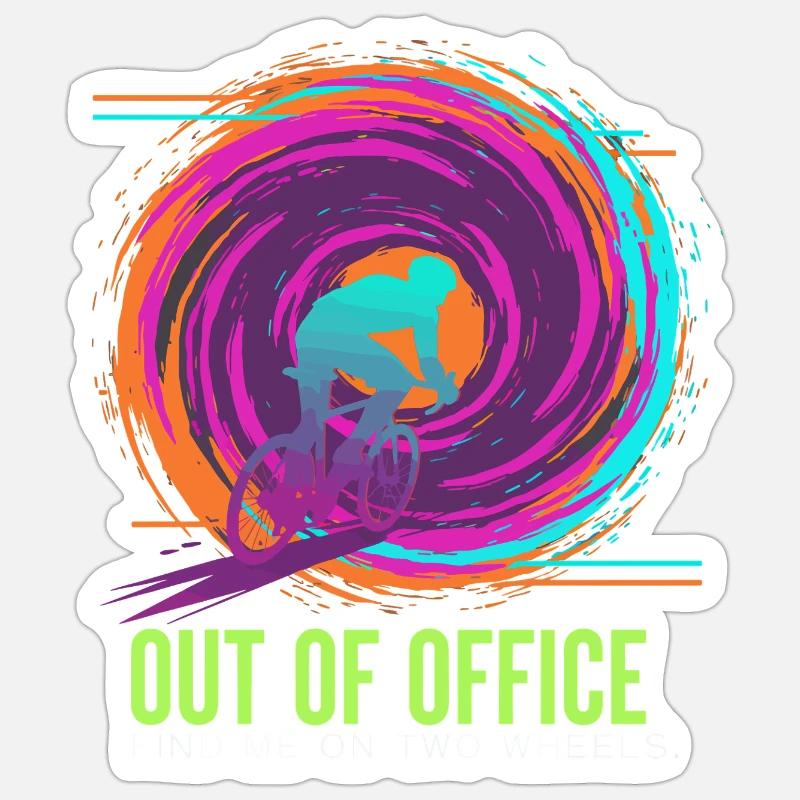 Two Wheels Neon Escape - Sticker size S (10 x 10 cm) - white matte