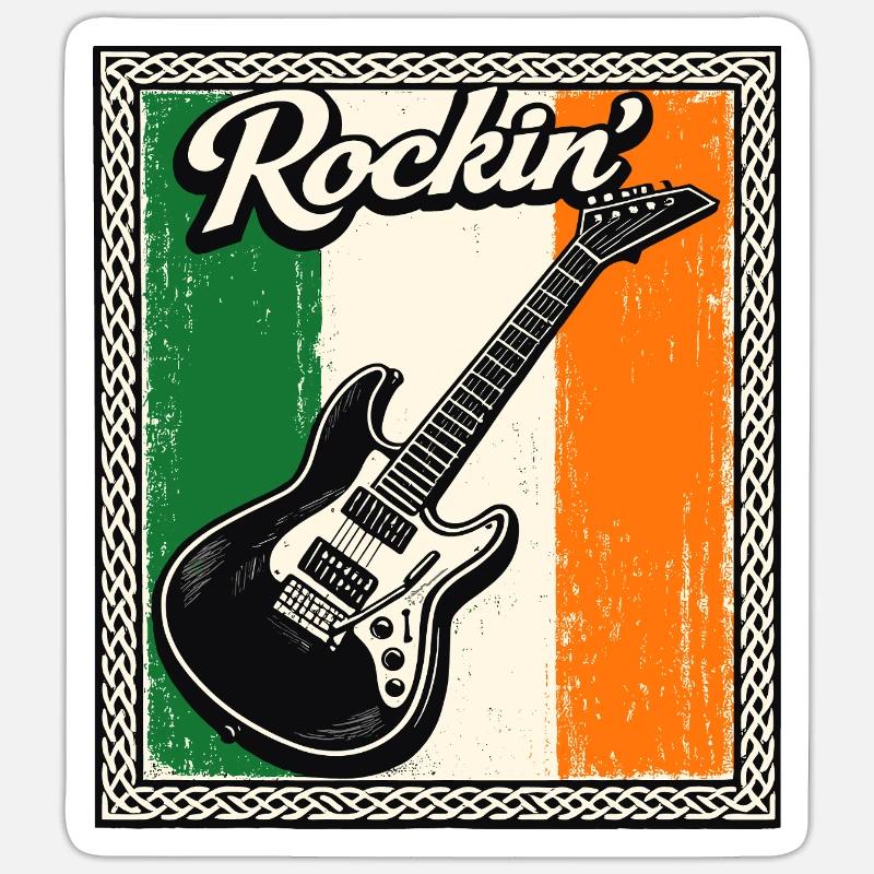 St Patrick Gitarre Geburtstag Geschenk Sticker Größe S (10 x 10 cm)