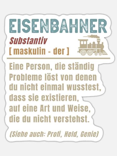 Eisenbahner Definition Eisenbahn Lokomotive - Sticker Größe S (10 x 10 cm) - Mattweiß