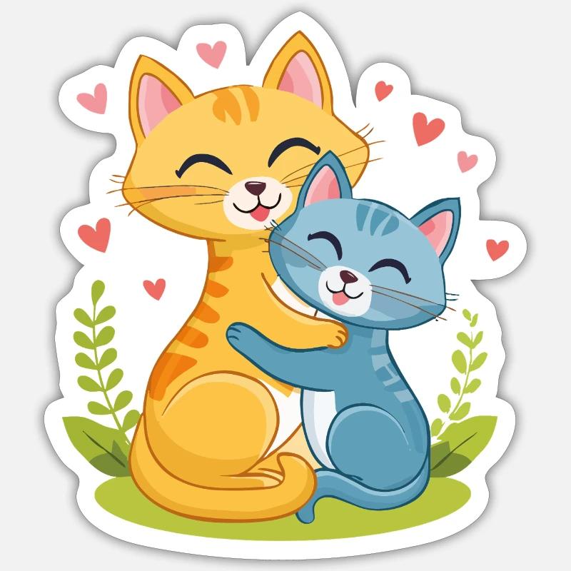 Cuddly kitten - Sticker size S (10 x 10 cm) - white matte