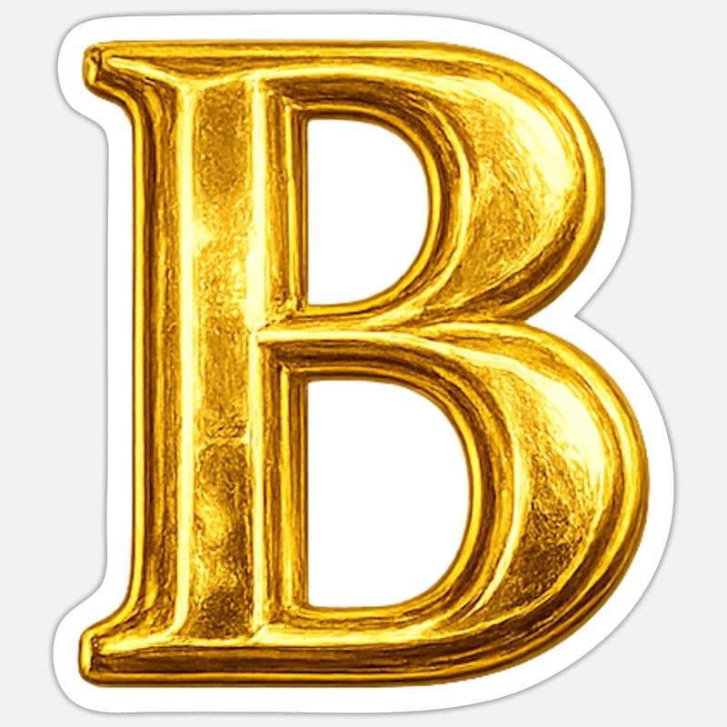Gold 'B' Monogram - Sticker size S (10 x 10 cm) - white matte