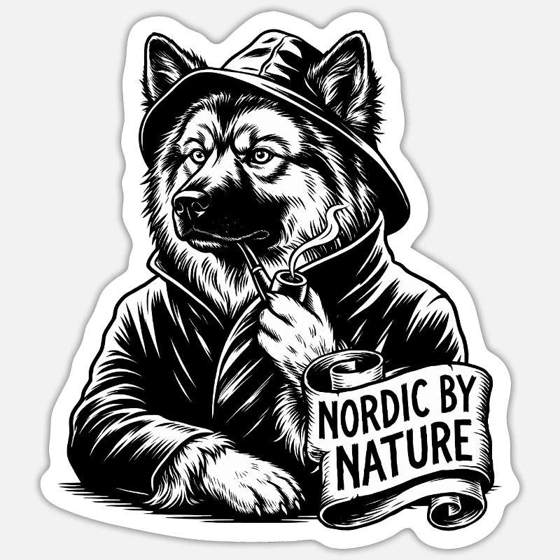 Eurasier | Sailor | Text - Sticker size S (10 x 10 cm) - white matte