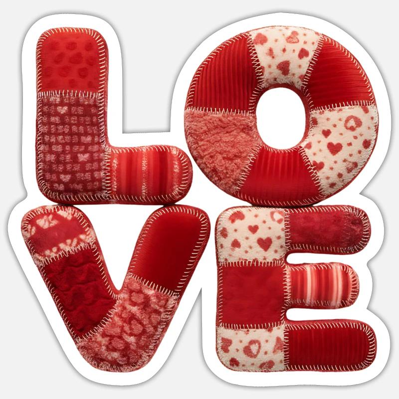Patchwork Love Romantic Gift for Girlfriend - Sticker size S (10 x 10 cm) - white matte