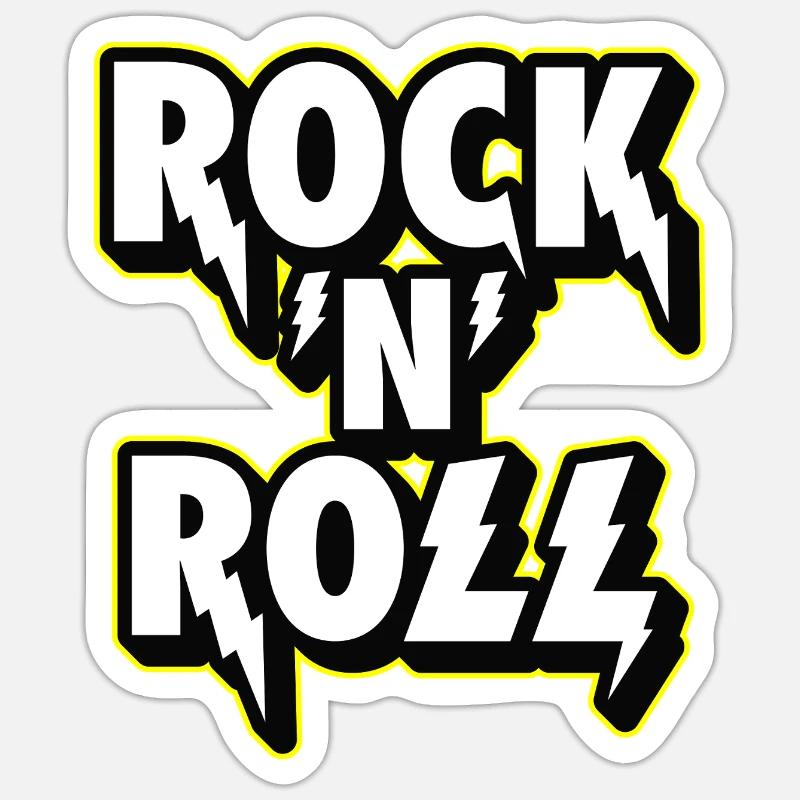 Rock 'N' Roll Lightning 3D Emblem Sticker Größe S (10 x 10 cm)