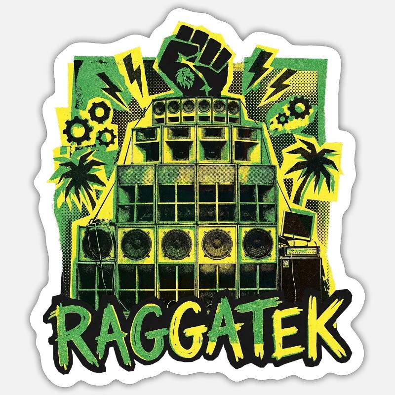 Système de son Raggatek Jungle - Sticker taille S (10 x 10 cm) - blanc mat
