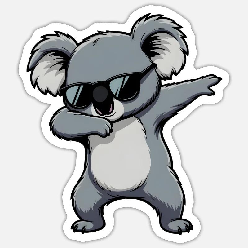 Taponage du koala - Sticker taille S (10 x 10 cm) - blanc mat