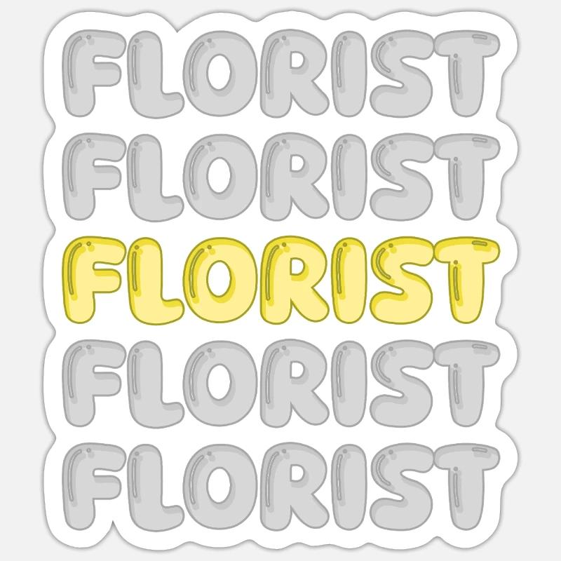 Profession : Fleuriste - Sticker taille S (10 x 10 cm) - blanc mat