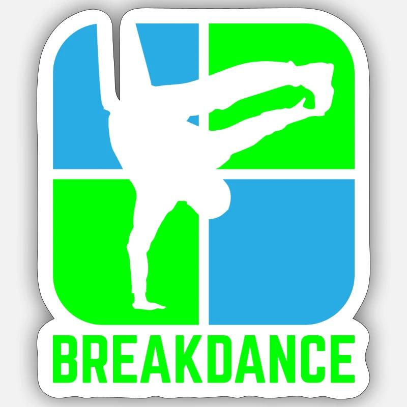 Breakdance - Sticker taille S (10 x 10 cm) - blanc mat
