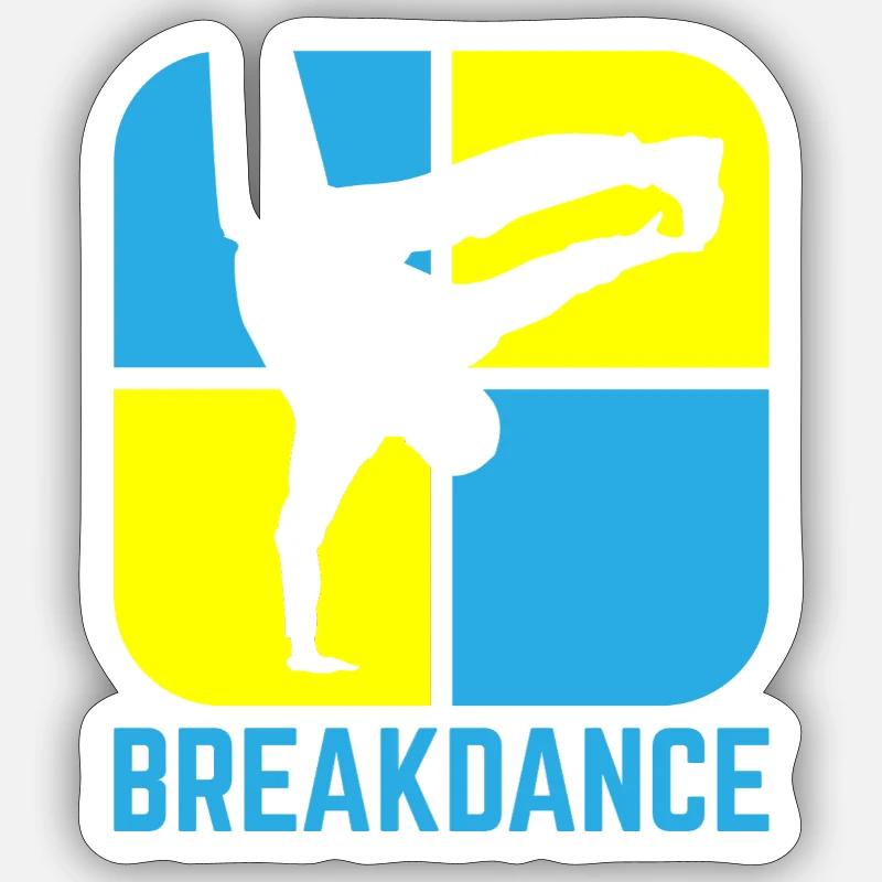 Breakdance - Sticker Größe S (10 x 10 cm) - Mattweiß