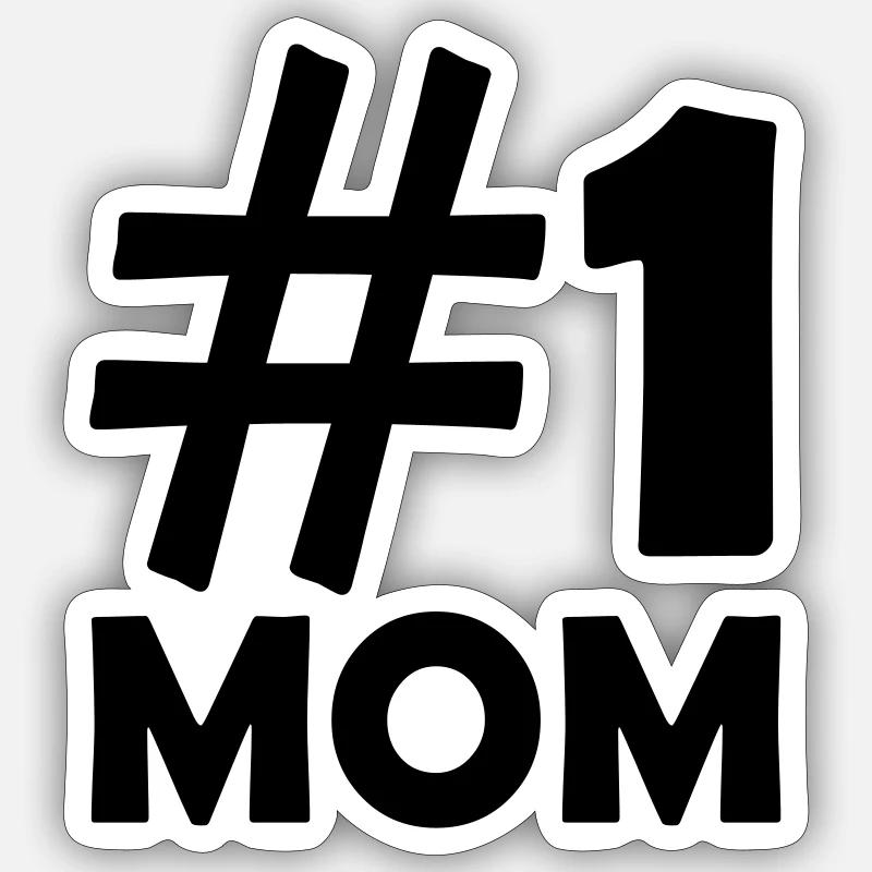 # 1 Mom - Sticker Größe S (10 x 10 cm) - Mattweiß