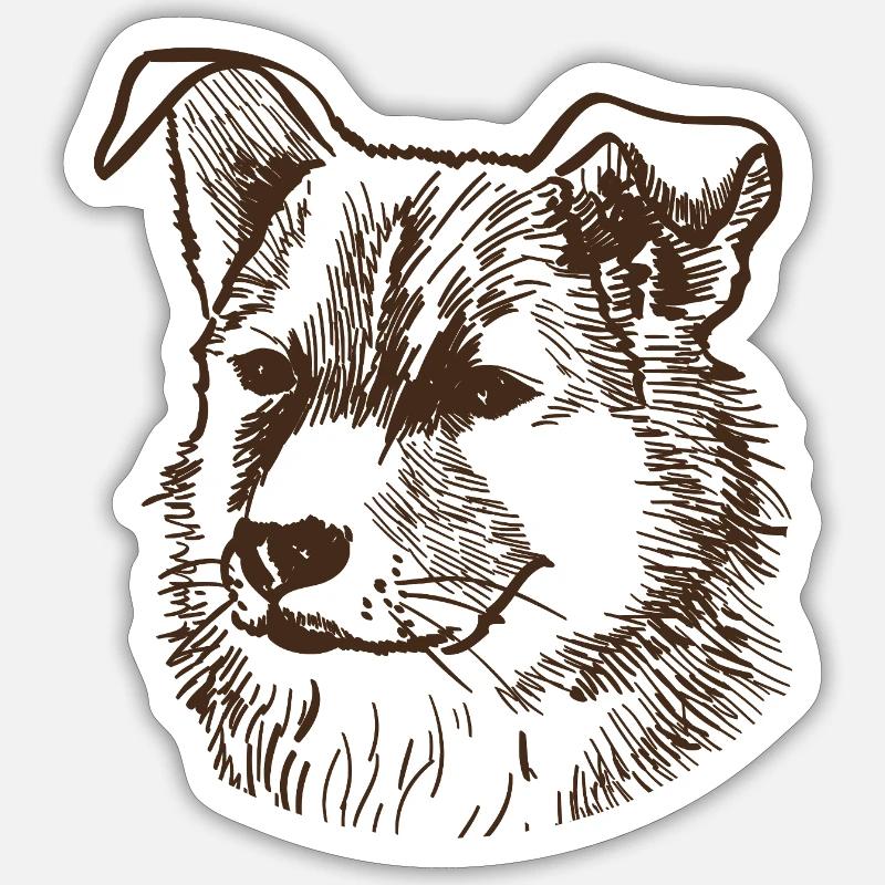 Cane - Sticker formato S (10 x 10 cm) - bianco opaco