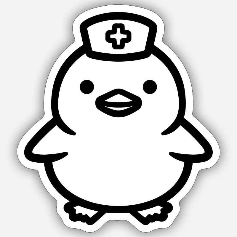 infirmière - Sticker taille S (10 x 10 cm) - blanc mat