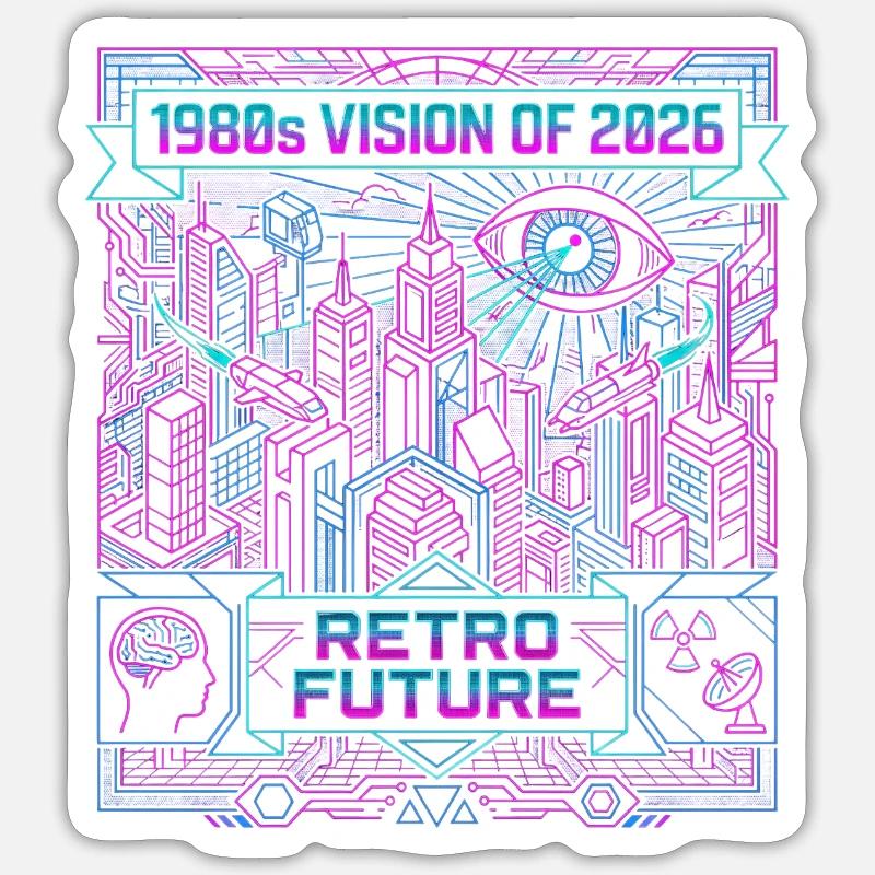 Ancienne vision de l’avenir - Sticker taille S (10 x 10 cm) - blanc mat