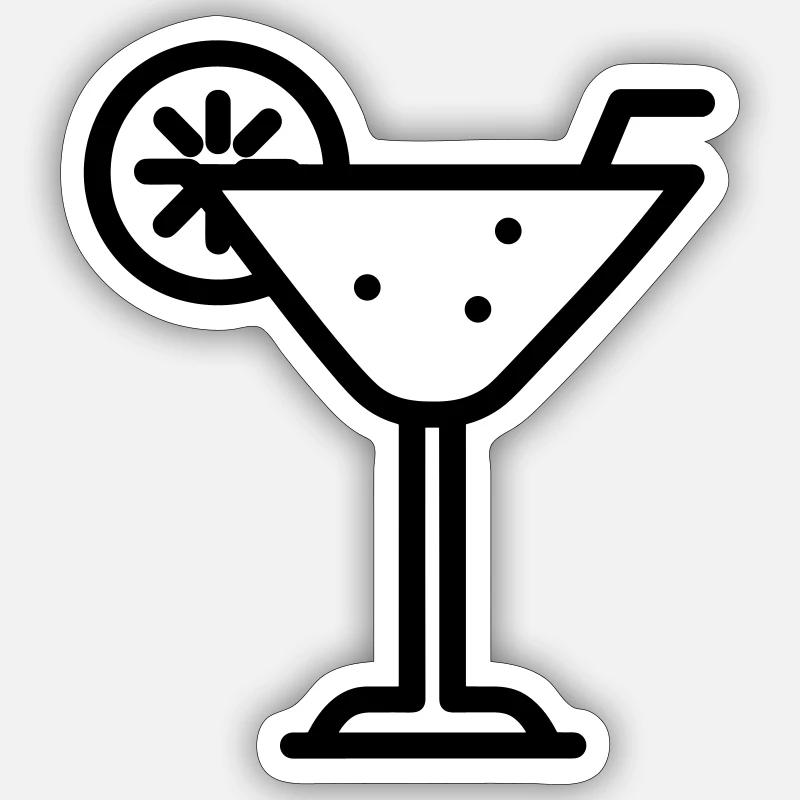 Cocktail - Sticker Größe S (10 x 10 cm) - Mattweiß