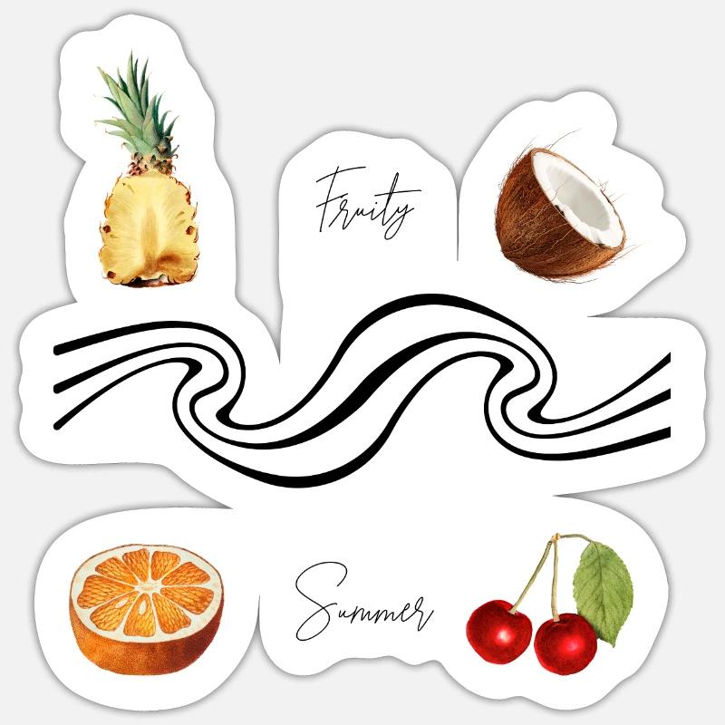 fruity summer - Sticker Größe S (10 x 10 cm) - Mattweiß