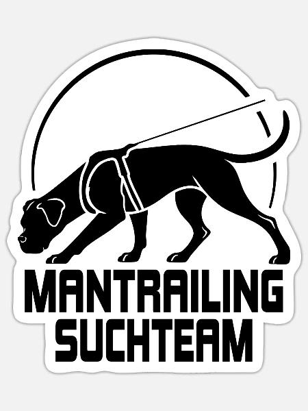 Boxer Mantrailing Suchteam Hunde Wilsigns - Sticker Größe S (10 x 10 cm) - Mattweiß