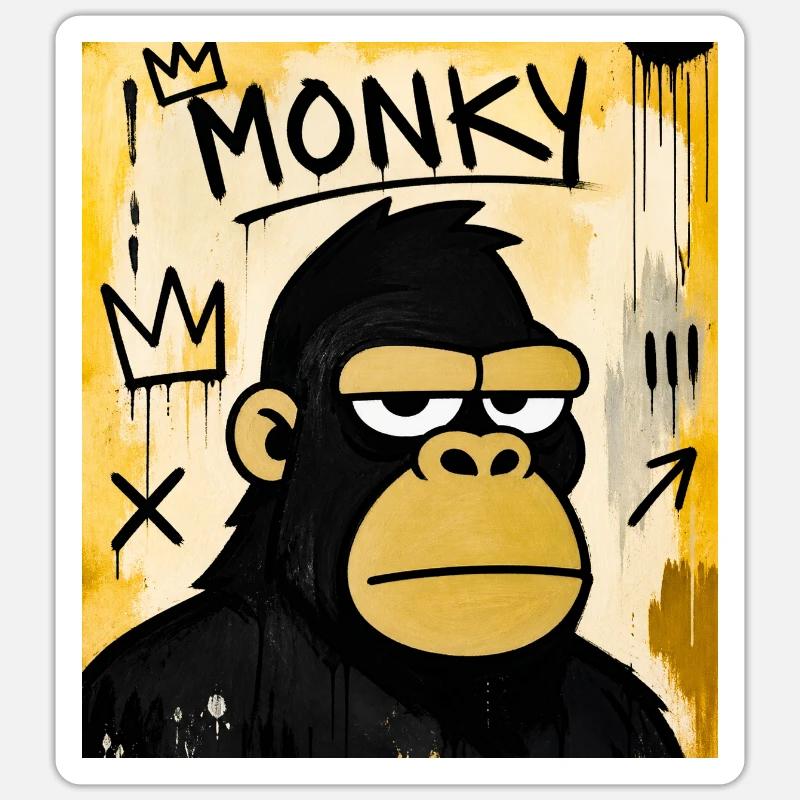 Monky Graffiti Ape - Sticker size S (10 x 10 cm) - white matte