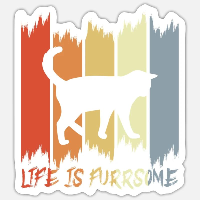 katzen witz - Sticker taille S (10 x 10 cm) - blanc mat