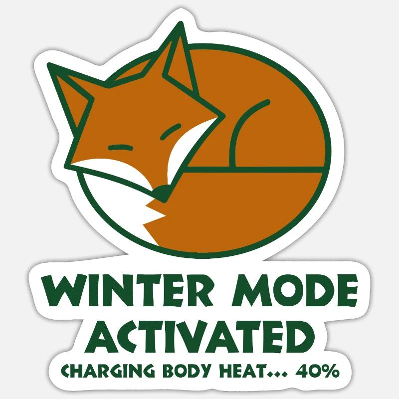 Winter Fox Activated - Sticker size S (10 x 10 cm) - white matte