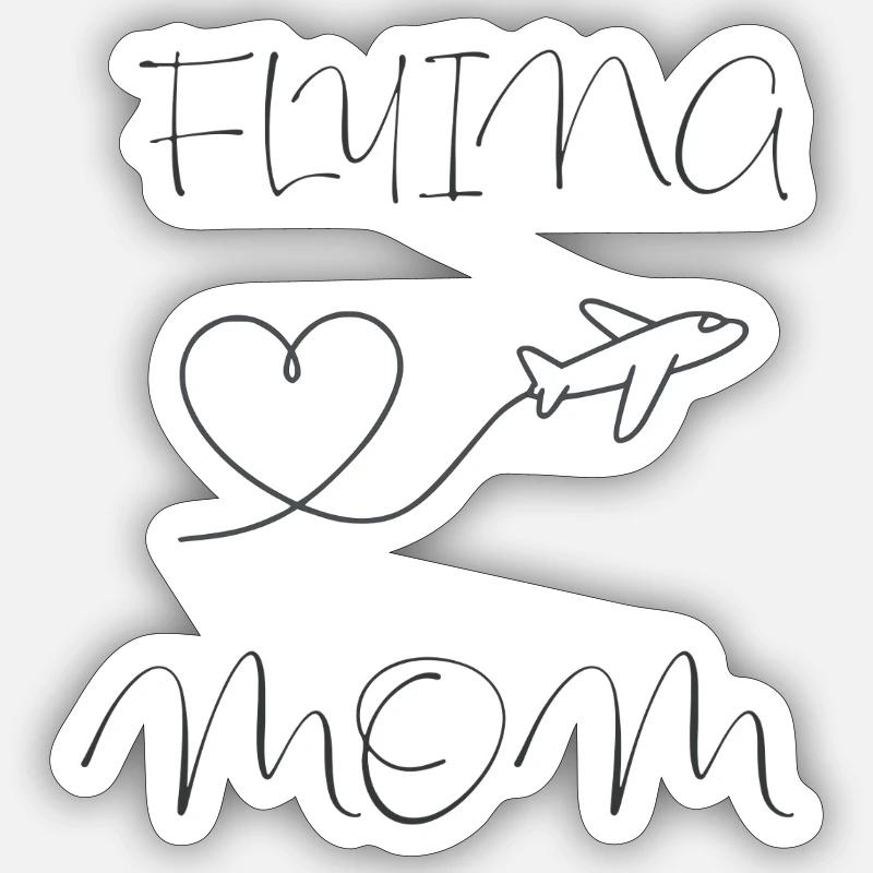 Flugbegleiter Mutter Geschenk  - Sticker Größe S (10 x 10 cm) - Mattweiß