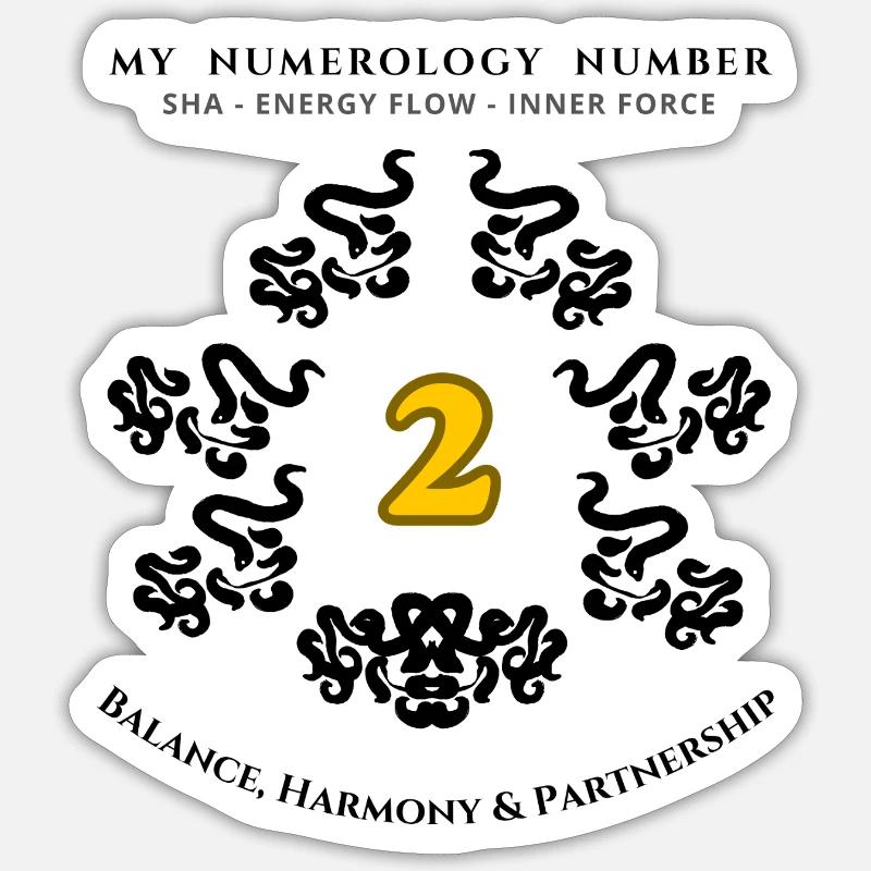 Numer_2 - Sticker size S (10 x 10 cm) - white matte