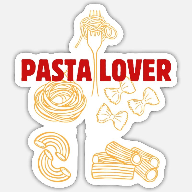 Pasta Liebhaber Muster - Sticker Größe S (10 x 10 cm) - Mattweiß