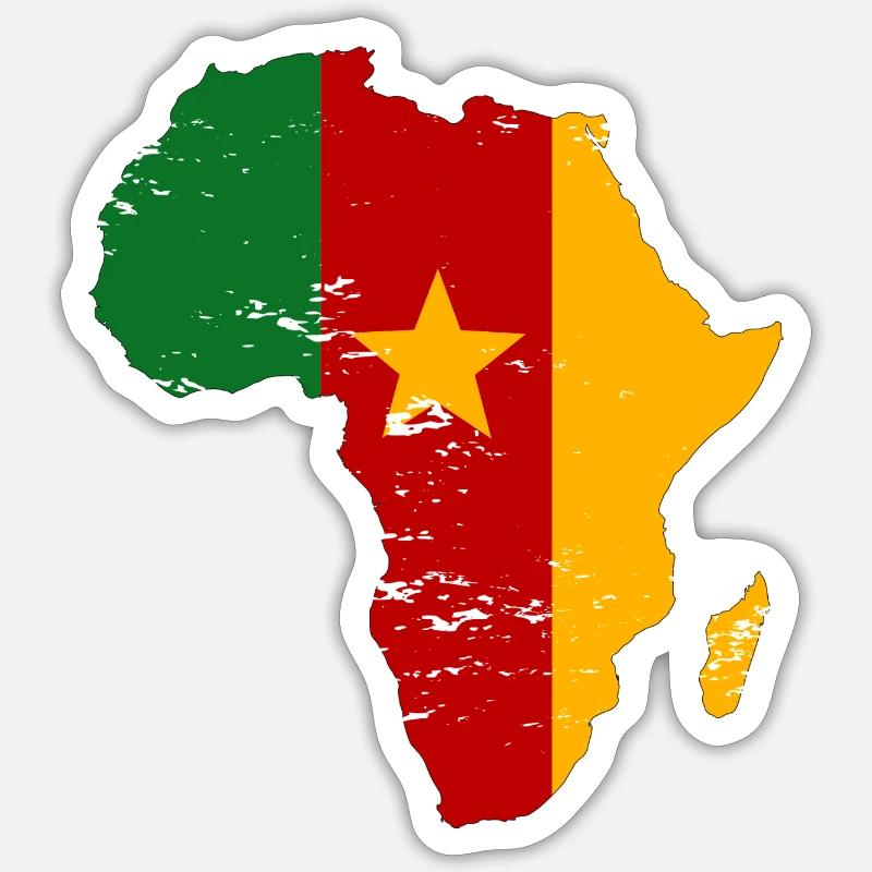 Drapeau du Sénégal Afrique utilisé - Sticker taille S (10 x 10 cm) - blanc mat