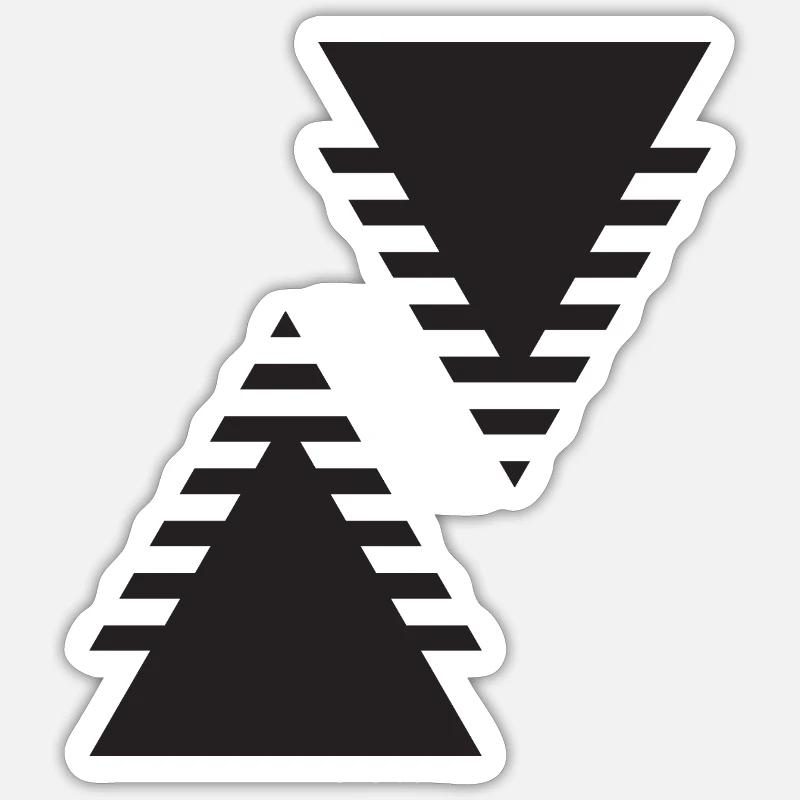 Double triangle Echo - Sticker taille S (10 x 10 cm) - blanc mat