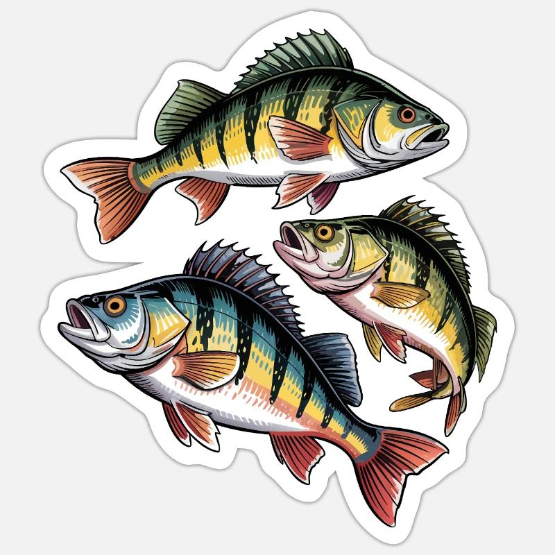 Motif de perche - Sticker taille S (10 x 10 cm) - blanc mat
