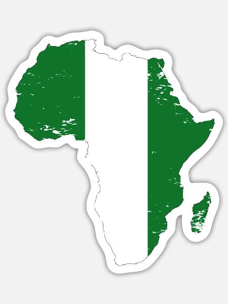 Nigeria Flagge Afrika - Sticker Größe S (10 x 10 cm) - Mattweiß