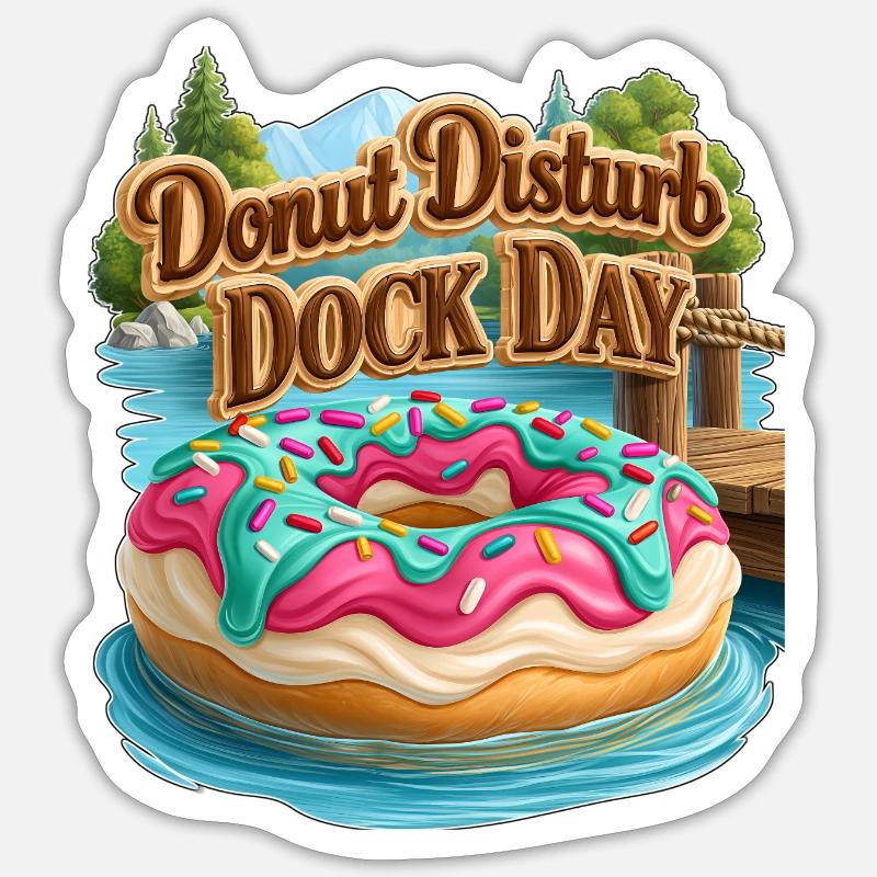 Donut Disturb Dock Day - Sticker size S (10 x 10 cm) - white matte