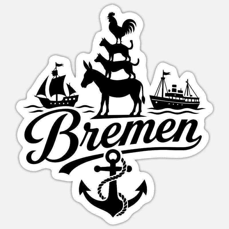 Brême - Sticker taille S (10 x 10 cm) - blanc mat