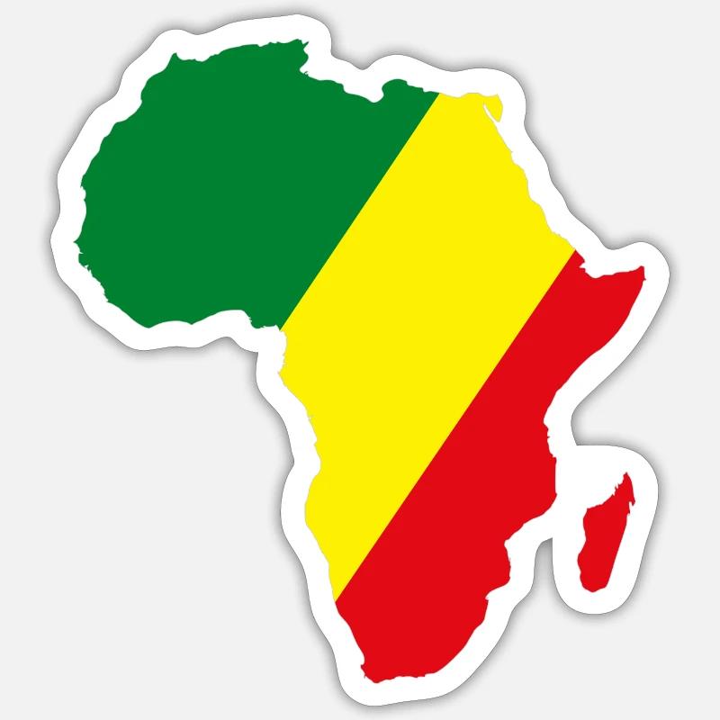 Kongo_Flagge_Afrika - Sticker taille S (10 x 10 cm) - blanc mat
