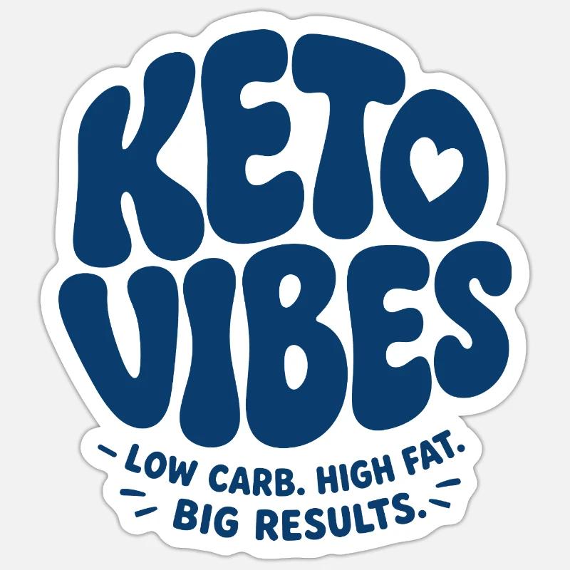Keto Vibes Low Carb High Fat - Sticker size S (10 x 10 cm) - white matte