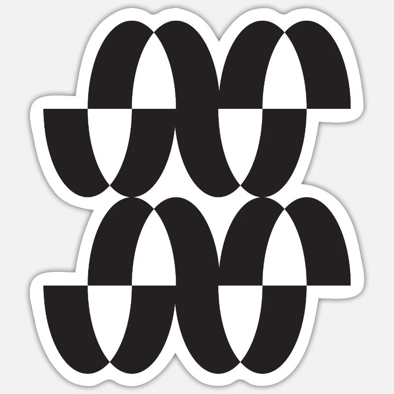 Motif d’orbite entrelacé - Sticker taille S (10 x 10 cm) - blanc mat