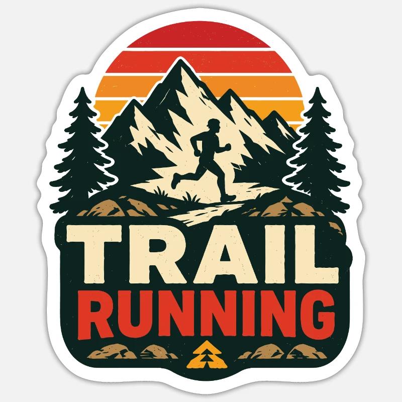 Trailrunning - Sticker Größe S (10 x 10 cm) - Mattweiß