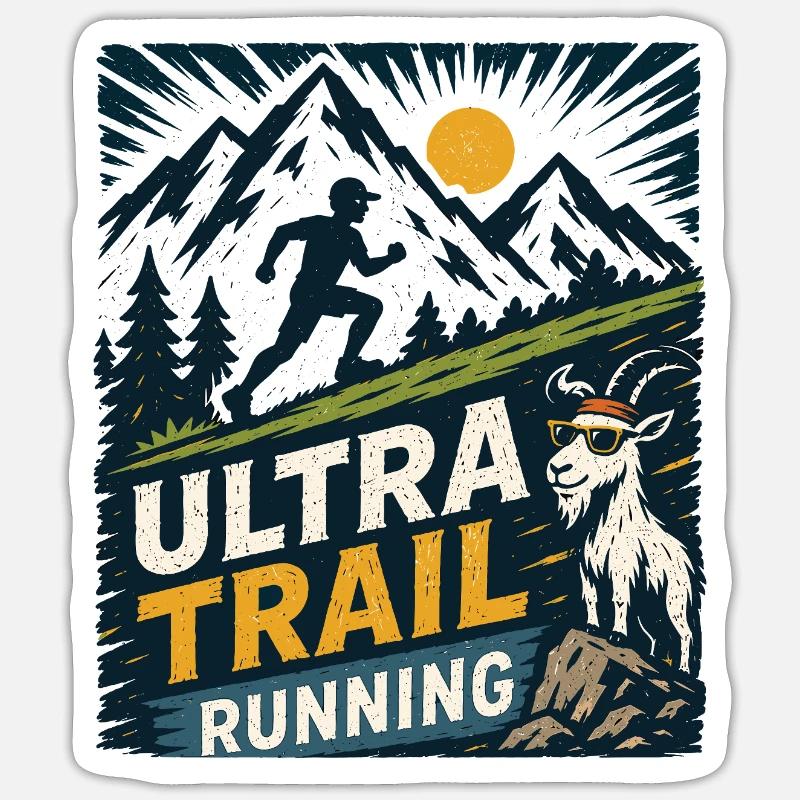Ultra Trail Running - Sticker taille S (10 x 10 cm) - blanc mat