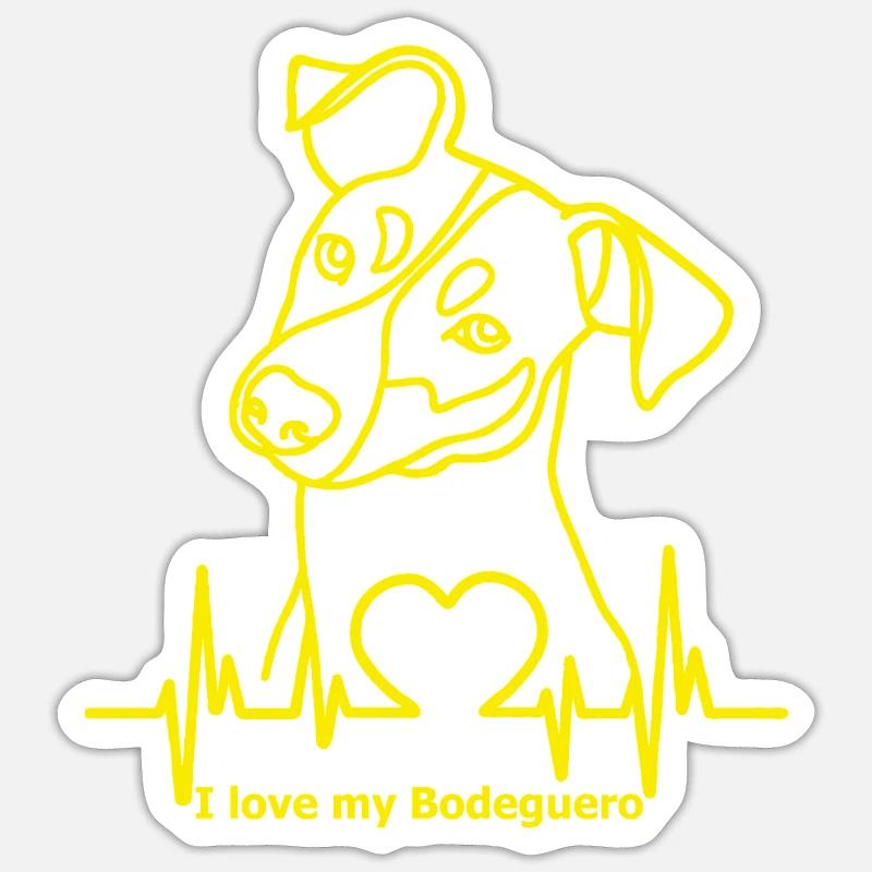 Bodeguero mit Herzschlag - Sticker Größe S (10 x 10 cm) - Mattweiß