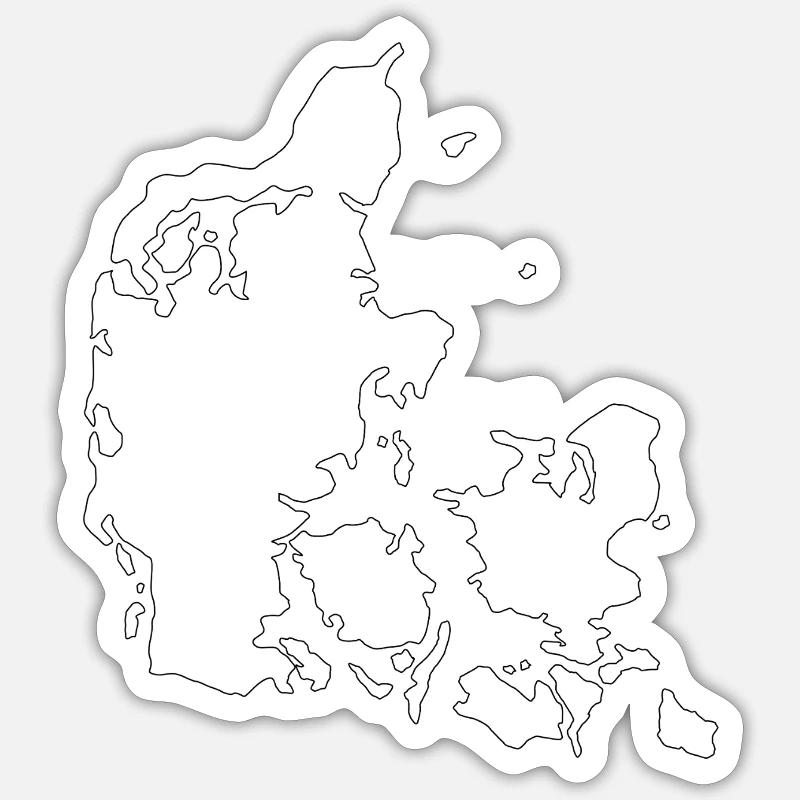 Denmark map - Sticker size S (10 x 10 cm) - white matte